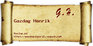 Gazdag Henrik névjegykártya